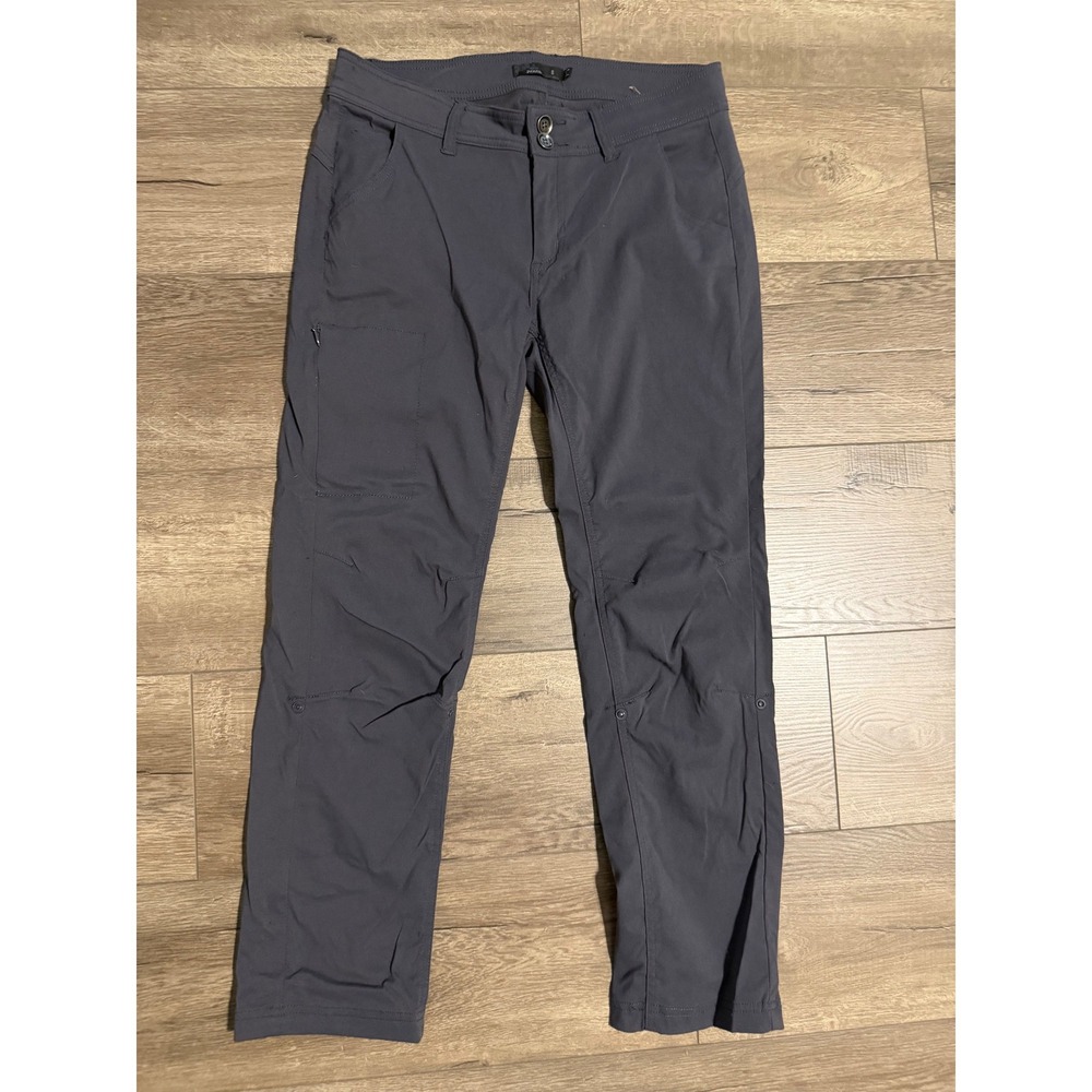 Prana Halle Roll-Up Hiking Pants 8 Stormy Night Gray W4119SH23 Stretch Trail